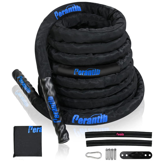 Perantlb 100% Poly Dacron Heavy Battle Rope - 1.5", 30' 40' 50' Lengths